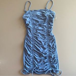 Light Blue Ruched Bodycon Dress *size small*